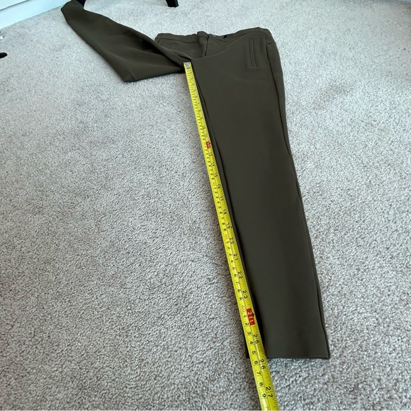 Zara dark olive green leggings zippered ankles Sz M - Picture 9 of 10